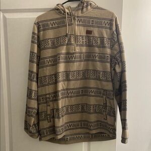 Patterned Tan Pullover Hoodie